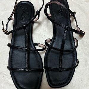 J. Crew Black Strappy Sandals